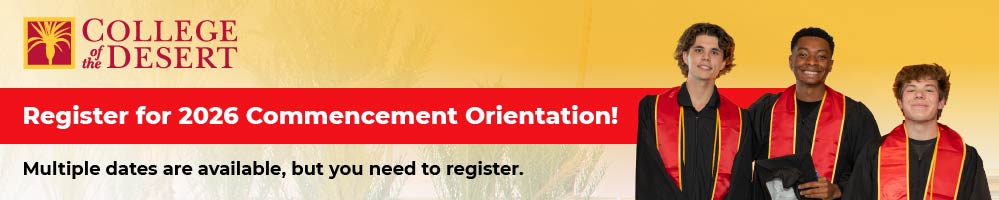 Register for 2026 Commencement Orientation | Multiple dates are available, but you need to register.