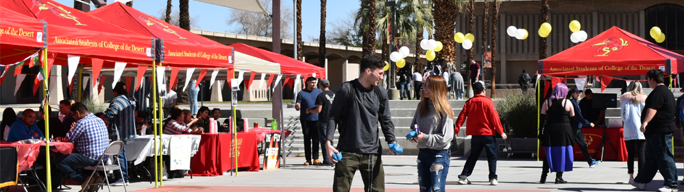 Students attending the club rush event