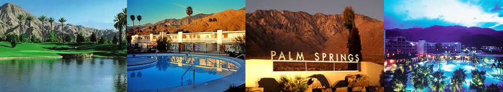 Multiple scenes of the Palm Springs area banner