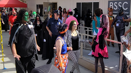 Students and staff at the South Annex Block Party