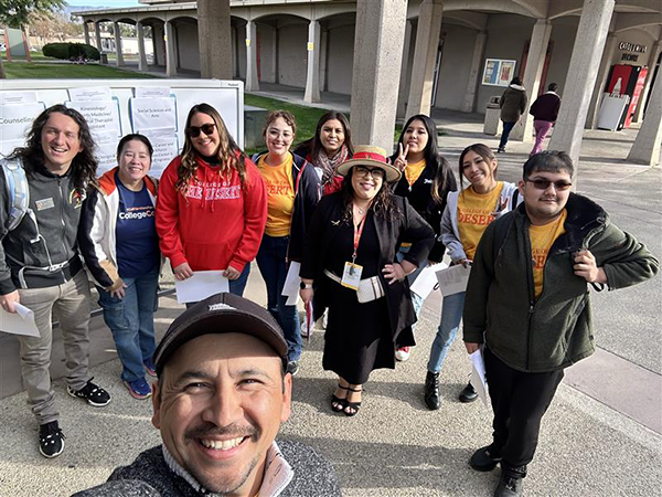 Students taking a group picture