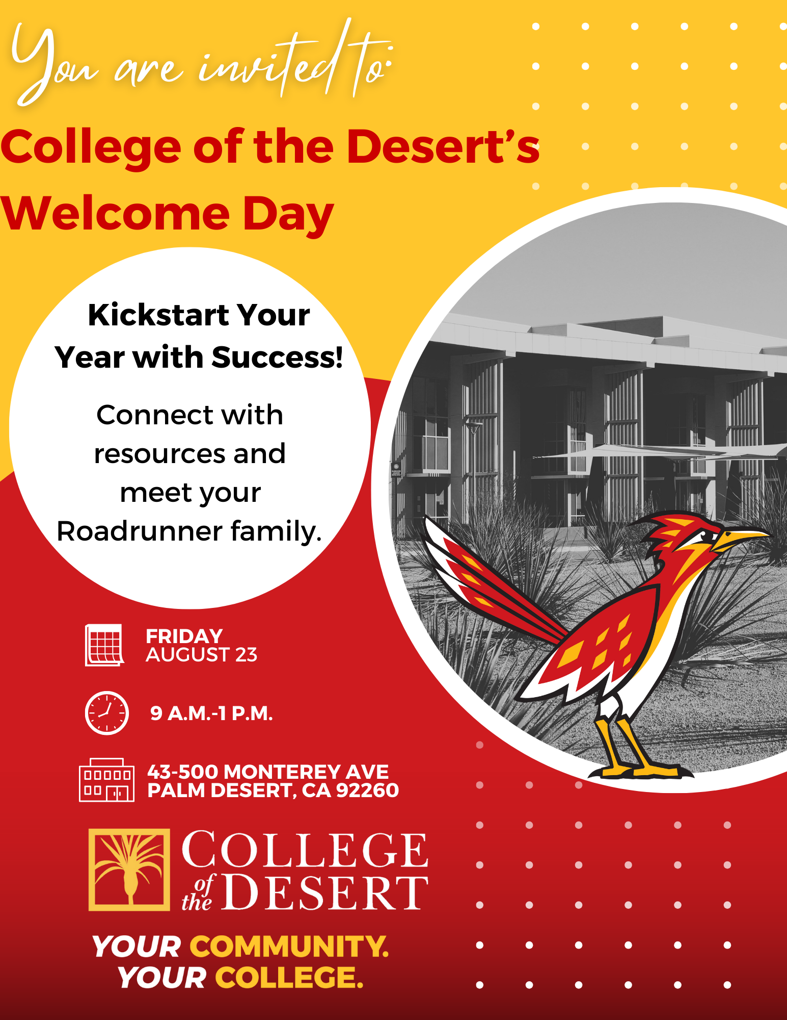 Kickstart your year with success! Connect with resources and meet your Roadrunner family. 